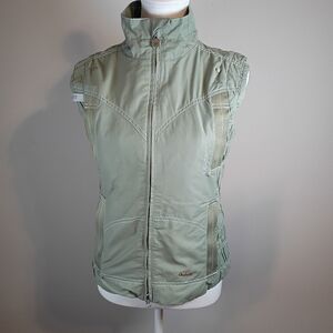 Gersemi Equestrian Women Vest  Green Full Zip-Up Front Tall Stand Up Collar SZ M